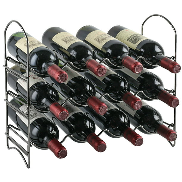 Neat-O 3 Tier 12 Bottle Black  Wine Rack Tabletop Organizer Holder 